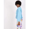 Svetlomodré dámske voľné tričko s riasením