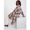 Svetlobéžová asymetrická károvaná košeľa Bonnie (Veľkosť ONE SIZE)
