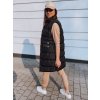 Čierna dlhšia prešívaná vesta WILLY