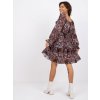 Hnedé volánové šaty Regina so zvieracím vzorovaním