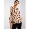 Béžovo-hnedá kvetinová plisovaná blúzka Liana