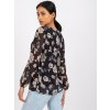 Čierno-béžová kvetinová plisovaná blúzka Liana