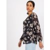 Čierno-béžová kvetinová plisovaná blúzka Liana