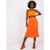Oranžová hladká midisukňa Terrassa