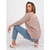 Béžová oversize blúzka Sylvie s krajkovým chrbtom
