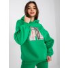 Zelená mikina Felicja s károvaným písmenom "A"