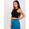 Čierny rebrovaný crop top Margo