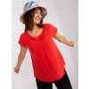 Červená ležérna blúzka s krátkym rukávom