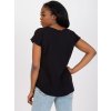 Čierna ležérna blúzka s krátkym rukávom (Veľkosť L)