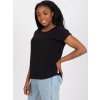 Čierna ležérna blúzka s krátkym rukávom (Veľkosť L)
