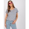 Sivé tričko s prestrihom s mašľou na chrbte