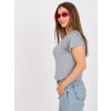 Sivé tričko s prestrihom s mašľou na chrbte