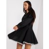 Čierne košeľové mini šaty s čipkou na sukni