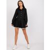 Čierne košeľové mini šaty s čipkou na sukni