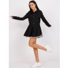 Čierne košeľové mini šaty s čipkou na sukni