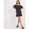 Čierne mini šaty s bodkami