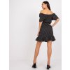 Čierne mini šaty s bodkami