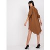 Hnedé voľné asymetrické šaty