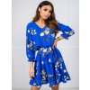 Dámske modré šaty s motívom kvetín