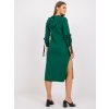 Tmavozelené dámske dlhé mikinové šaty