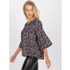 Čierna dámska kvetinová blúzka