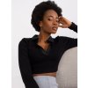Čierny crop top s dlhým rukávom