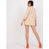 Elegantný béžový komplet saka a šortiek