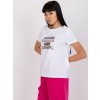 Biele dámske bavlnené tričko s nápisom