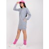 Sivé mikinové šaty s okrúhlym výstrihom