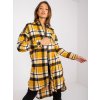 Žltá dlhá károvaná košeľa