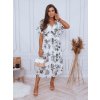 Biele midi šaty s kvetinovým vzorom Emma