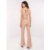Púdrový elegantný komplet nohavíc a topu