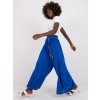 Tmavomodré dámske vzdušné nohavice s opaskom