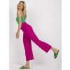 Fuchsiové dámske voľné skrátené nohavice