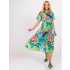 Farebné vzorované midi šaty s opaskom