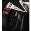 Ronaldo Čierna kožená peňaženka s modrou vsadkou K036