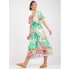 Zelené ľahké midišaty s opaskom