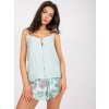 Tyrkysové krátke vzorované pyžamo
