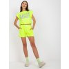 Neónovo-zelená krátka súprava kraťasov a trička MALIBU