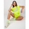 Neónovo-zelená krátka súprava kraťasov a trička MALIBU
