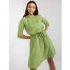 Zelené vzorované košeľové šaty