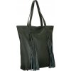 Rovicky tmavozelená shopper kabelka so strapcami (Veľkosť ONE SIZE)