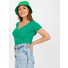 Zelené tričko s hlbokým výstrihom