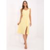Žlté letné midi šaty s viazaním