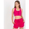 Fuchsiový crop top na zips