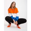 Oranžovo-modro-biela dámska mikina
