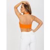 Oranžový rebrovaný crop top