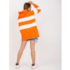 Oranžovo-biela pruhovaná mikina s kapucňou