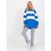 Modro-biela pruhovaná mikina s kapucňou