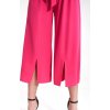 Ružové široké letné nohavice s rozporkami